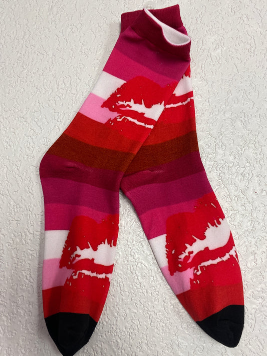 LESBIAN FLAG SOCKS WITH LIPS