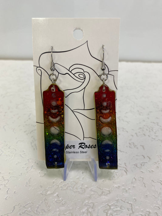 PRIDE MOON REC EARRINGS DANGLING