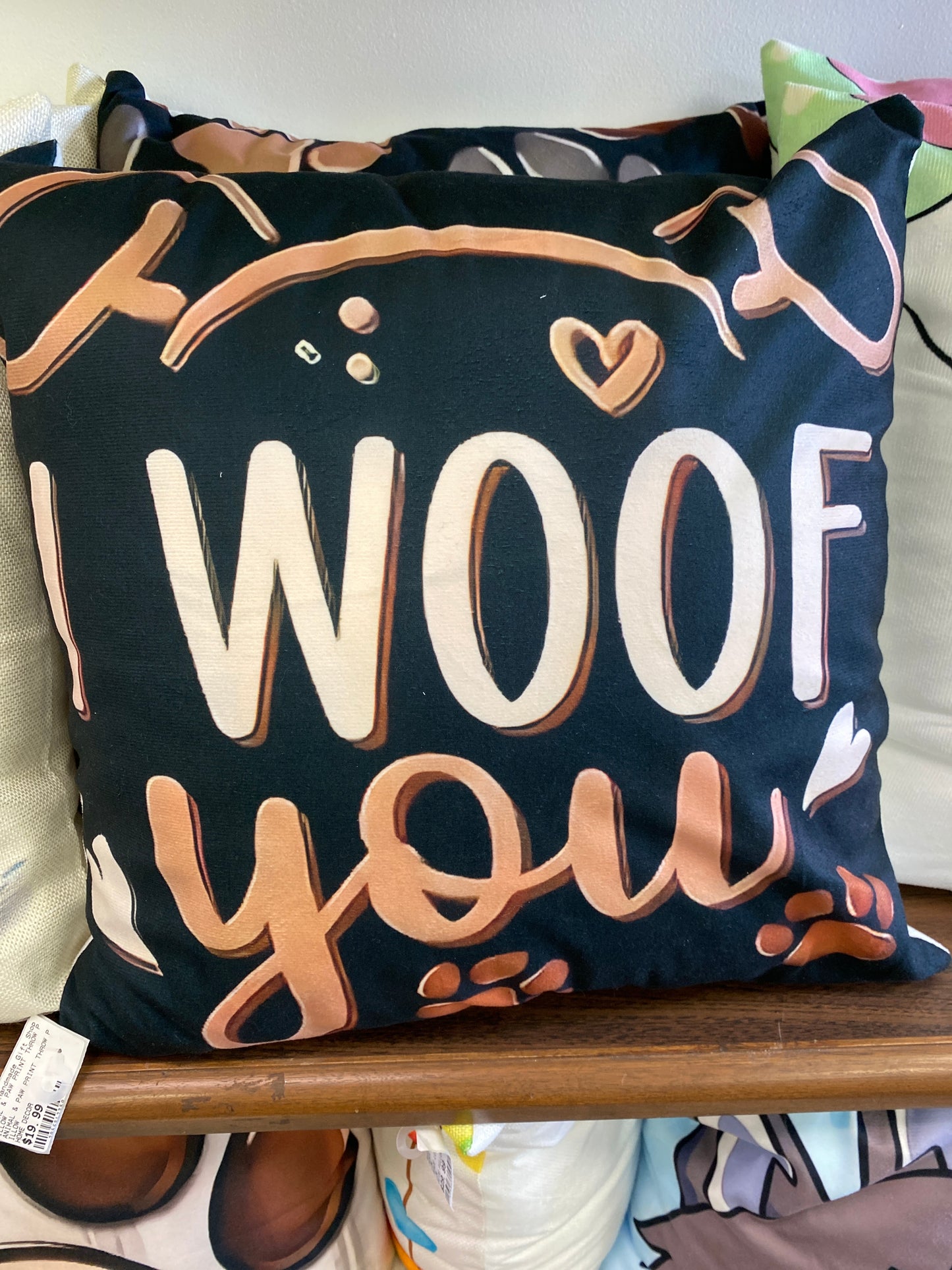 I WOOF YOU THROW PILLOW