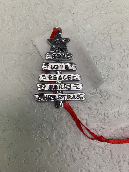RUSTIC METAL CHRISTMAS TREE ORN