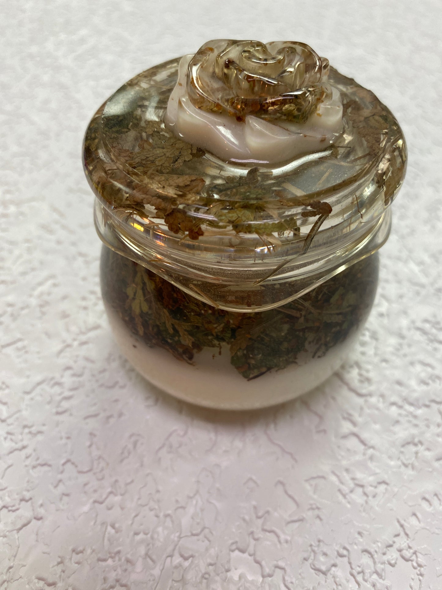 RESIN HERB INFUSED JAR ROSE LID