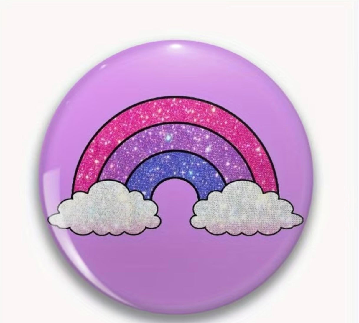 BI RAINBOW SPARKLE PRIDE BUTTON