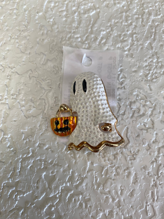 CHARMING HALLOWEEN GHOST PUMPKIN PIN
