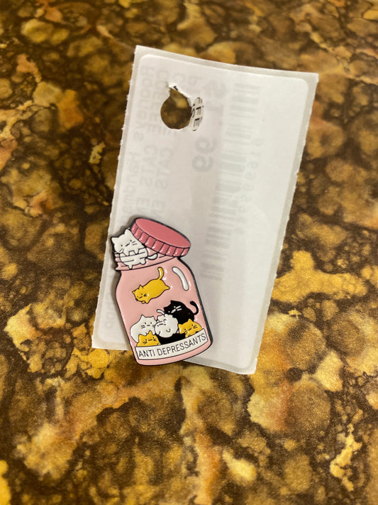 ANTI DEPRESSANTS CAT PIN