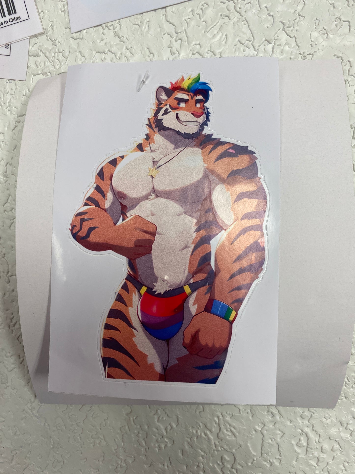 RAINBOW PRIDE TIGER VINYL STICKER