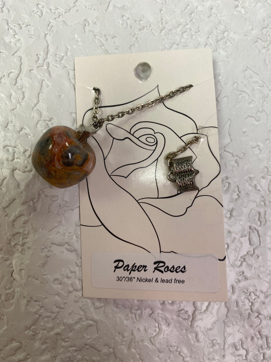 CRAZY LACE AGATE APPLE NECKLACE
