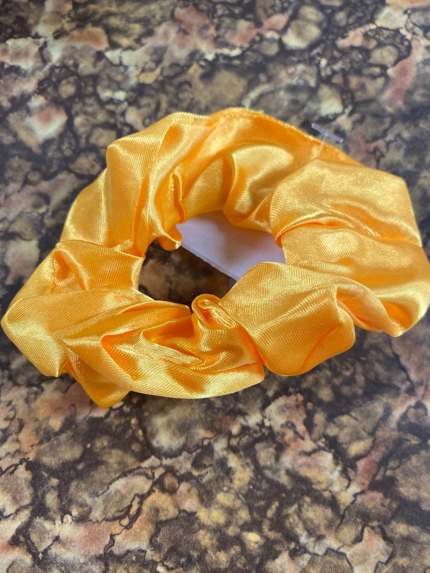 SATIN SCRUNCHIE DARK YELLOW