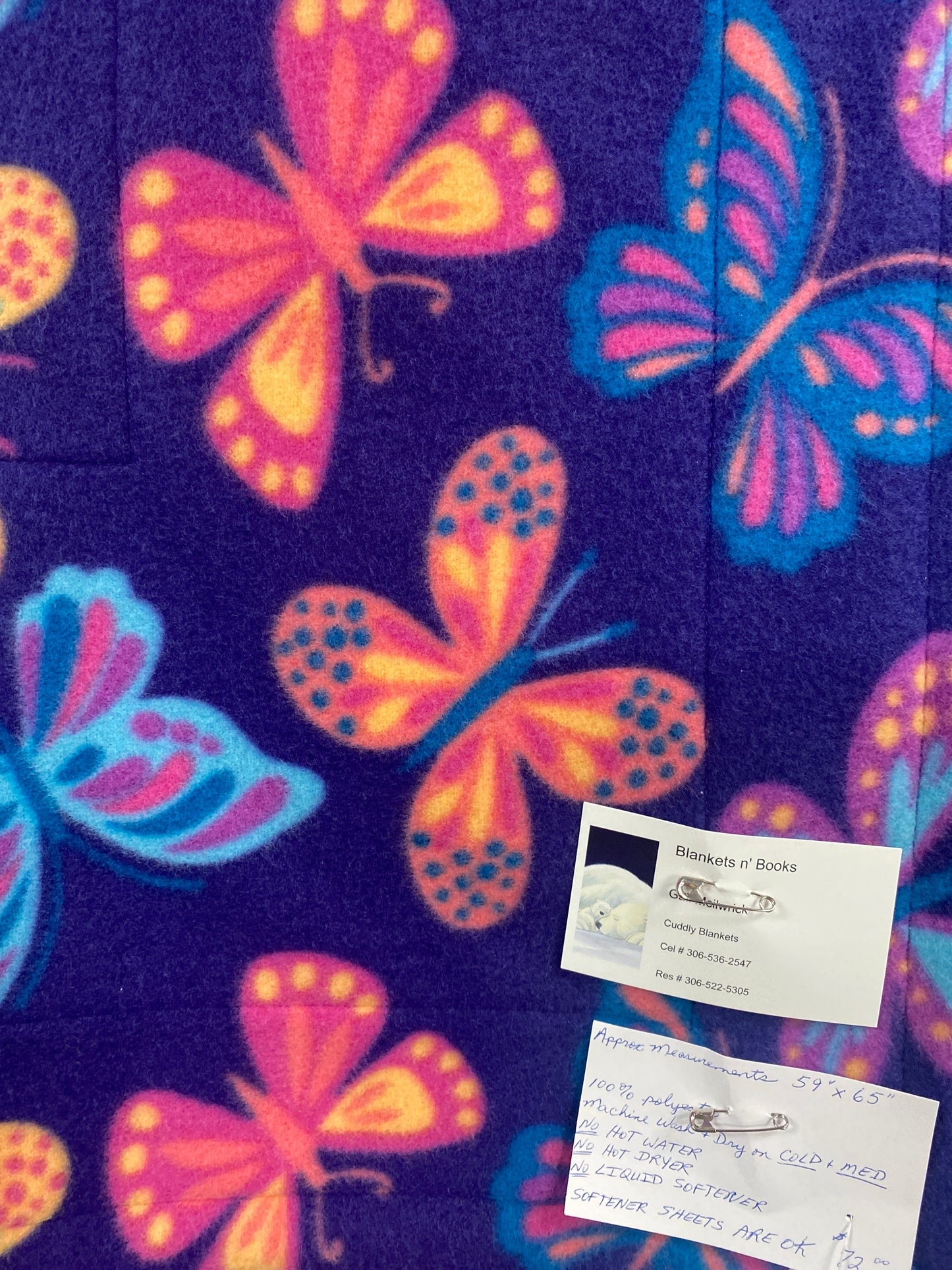 BUTTERFLY COLOURS FLEECE BLANKET