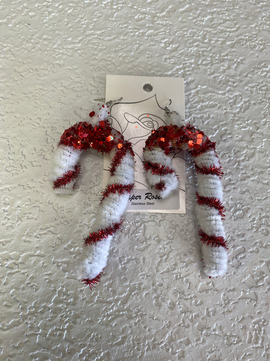 RED CANDY CANE EARRINGS
