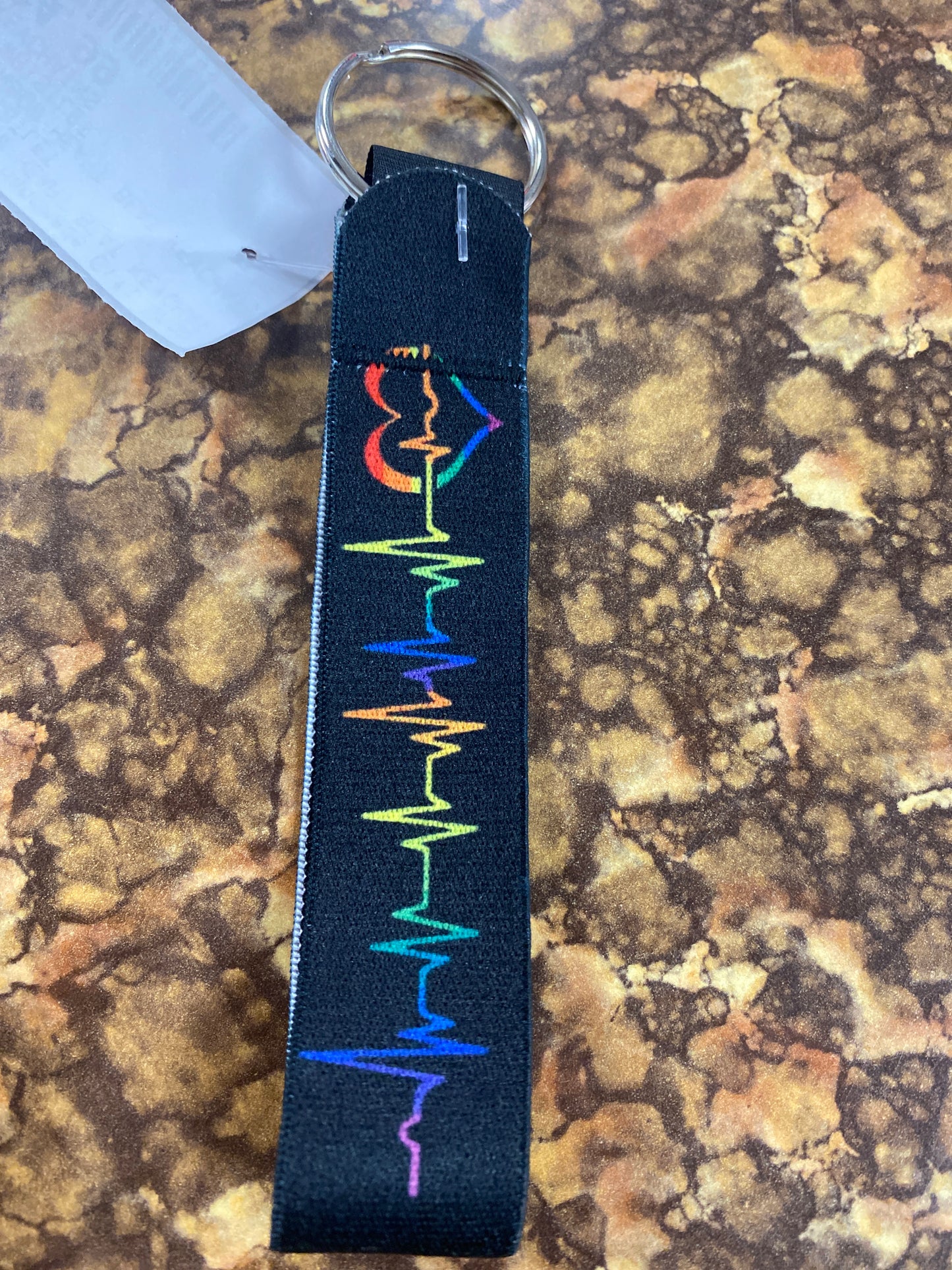 RAINBOW HEART BEAT KEYCHAIN WRISTLET