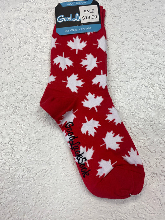 CANADA MAPLE LEAF SOCKS SIZE 5-9