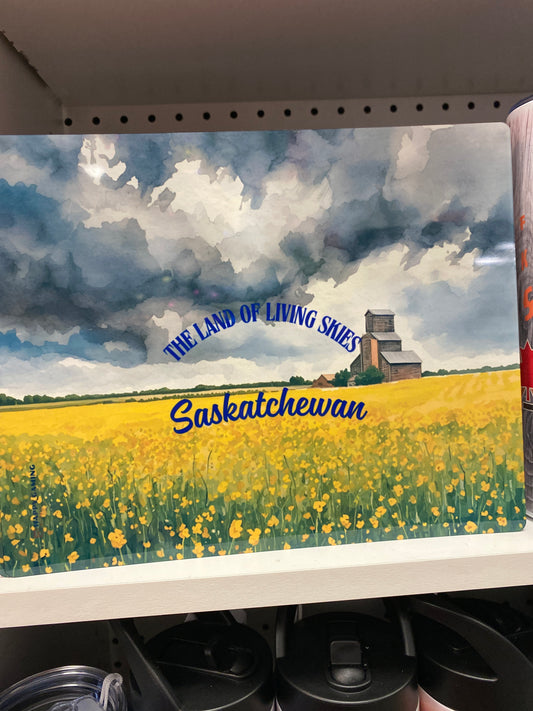 Tin poster Saskatchewan land of living skys