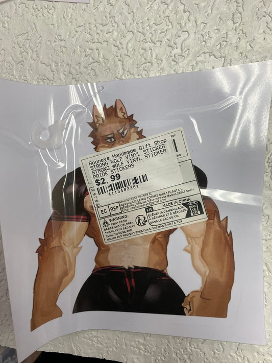 STRONG WOLF VINYL STICKER