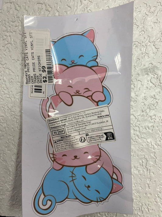 TRANS PRIDE CATS VINYL STICKER