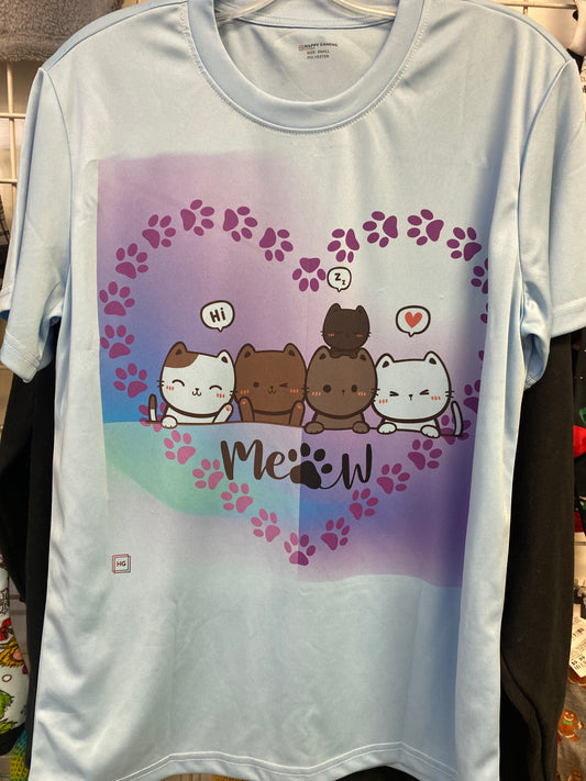 CAT MEOW T SHIRT SMALL