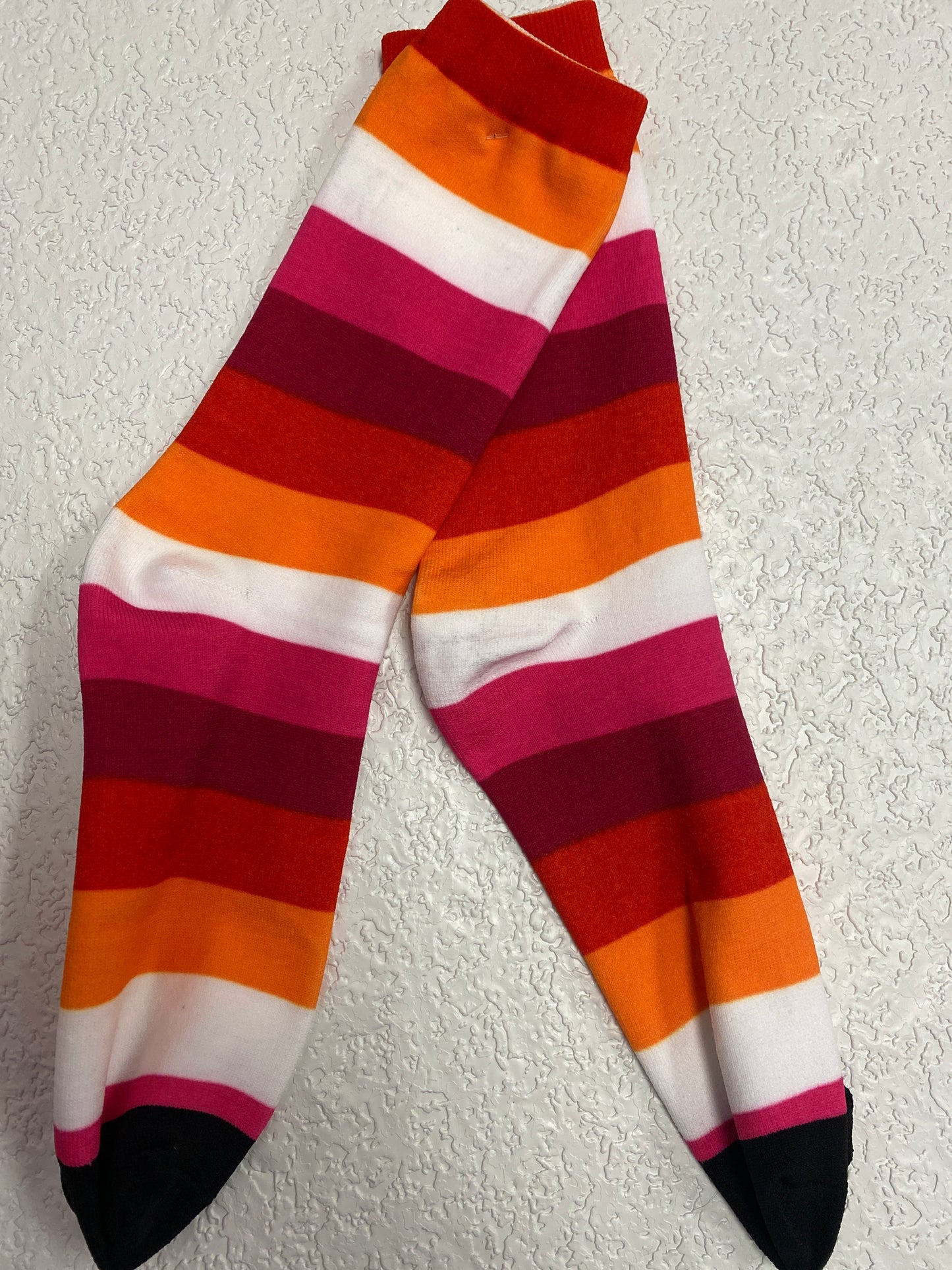 LESBIAN FLAG SOCKS WITH ORANGE
