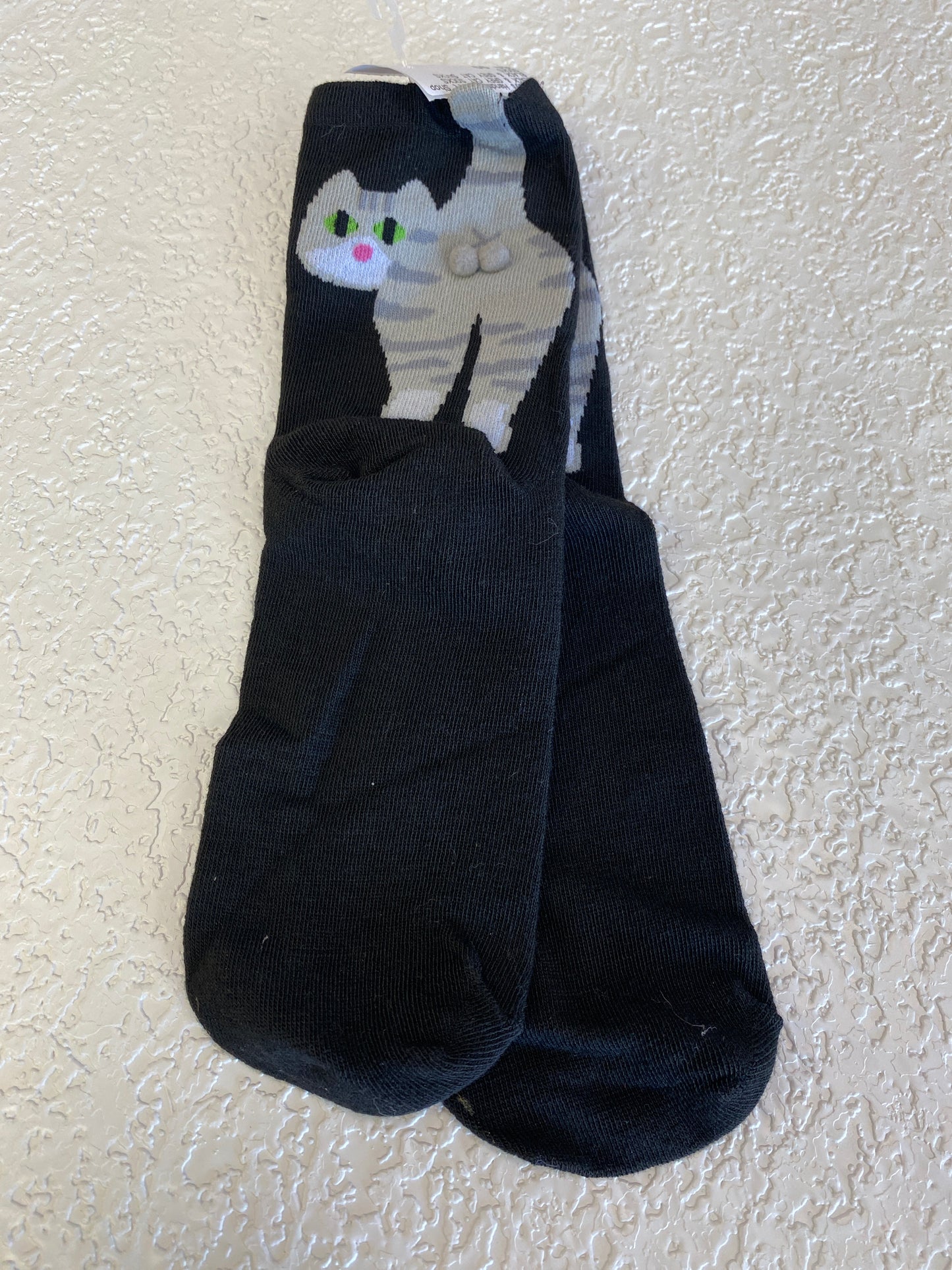 BLACK & GREY CAT SOCKS