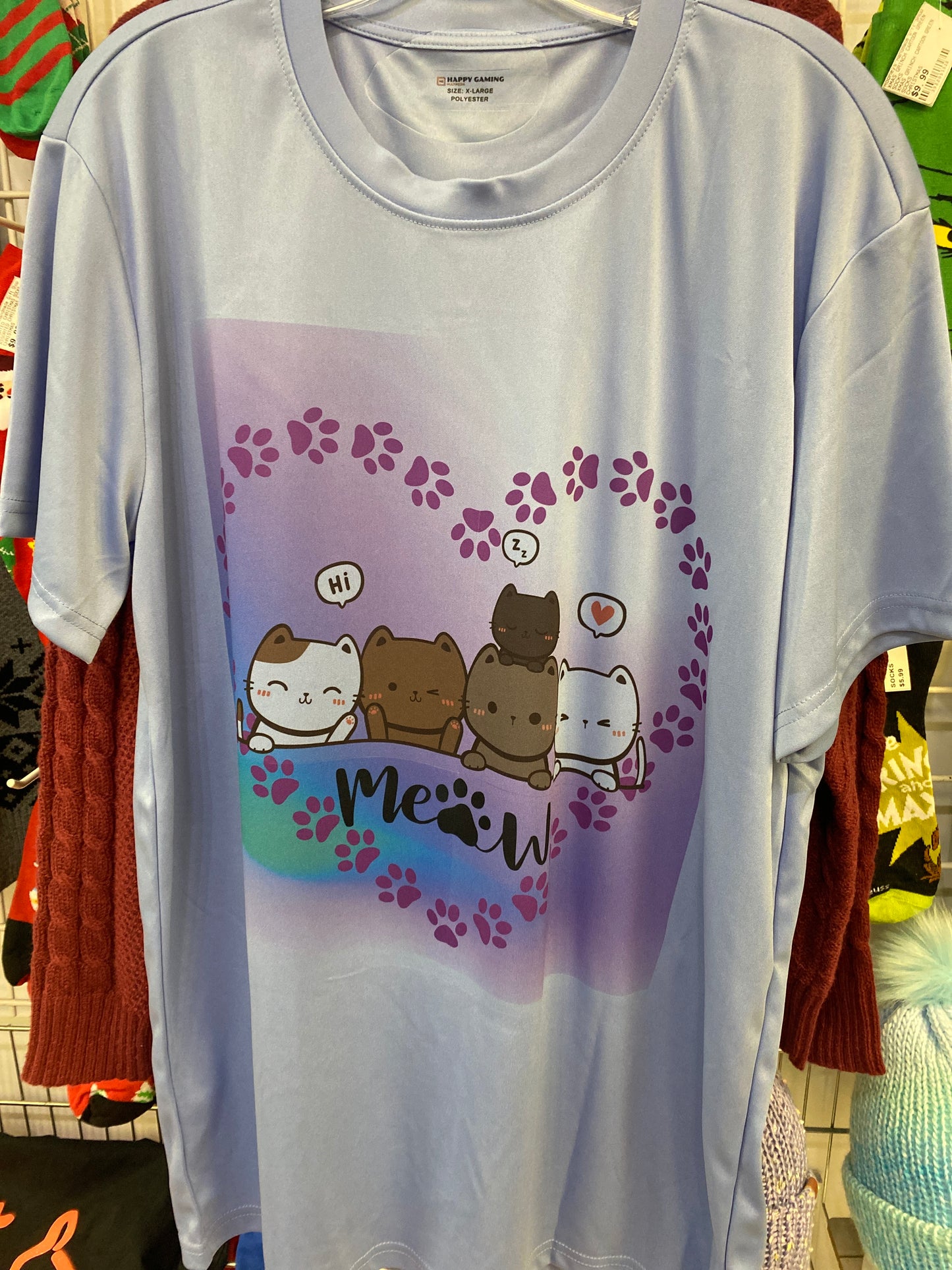 CAT MEOW T SHIRT X LARGE