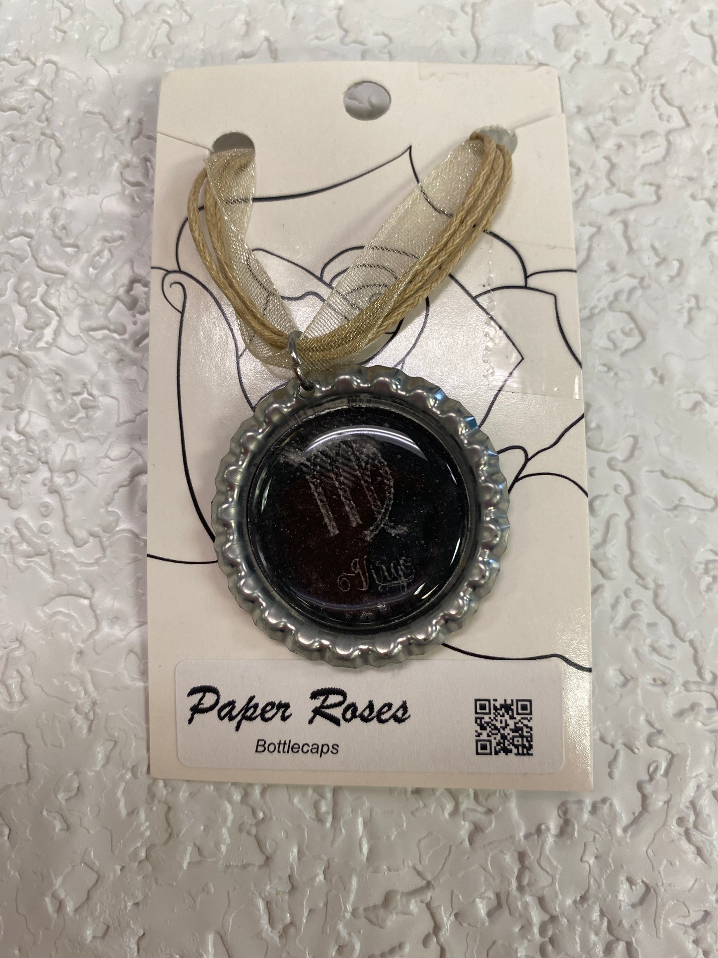SILVER VIRGO BOTTLE CAP NECKLACE