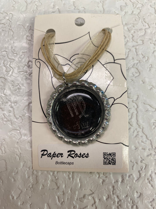 SILVER VIRGO BOTTLE CAP NECKLACE