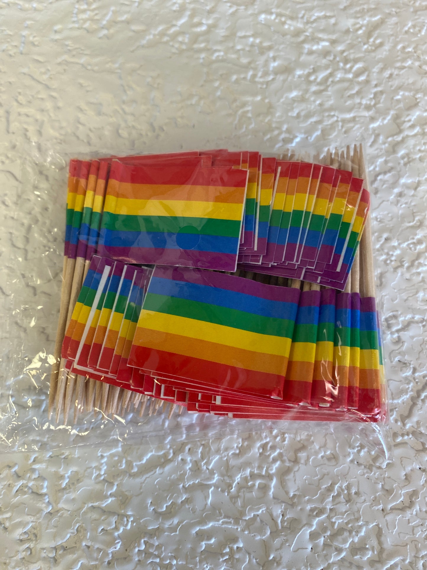 100 PACK RAINBOW PRIDE TOOTH PICS
