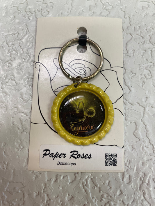YELLOW CAPI BOTTLE CAP KEYCHAIN