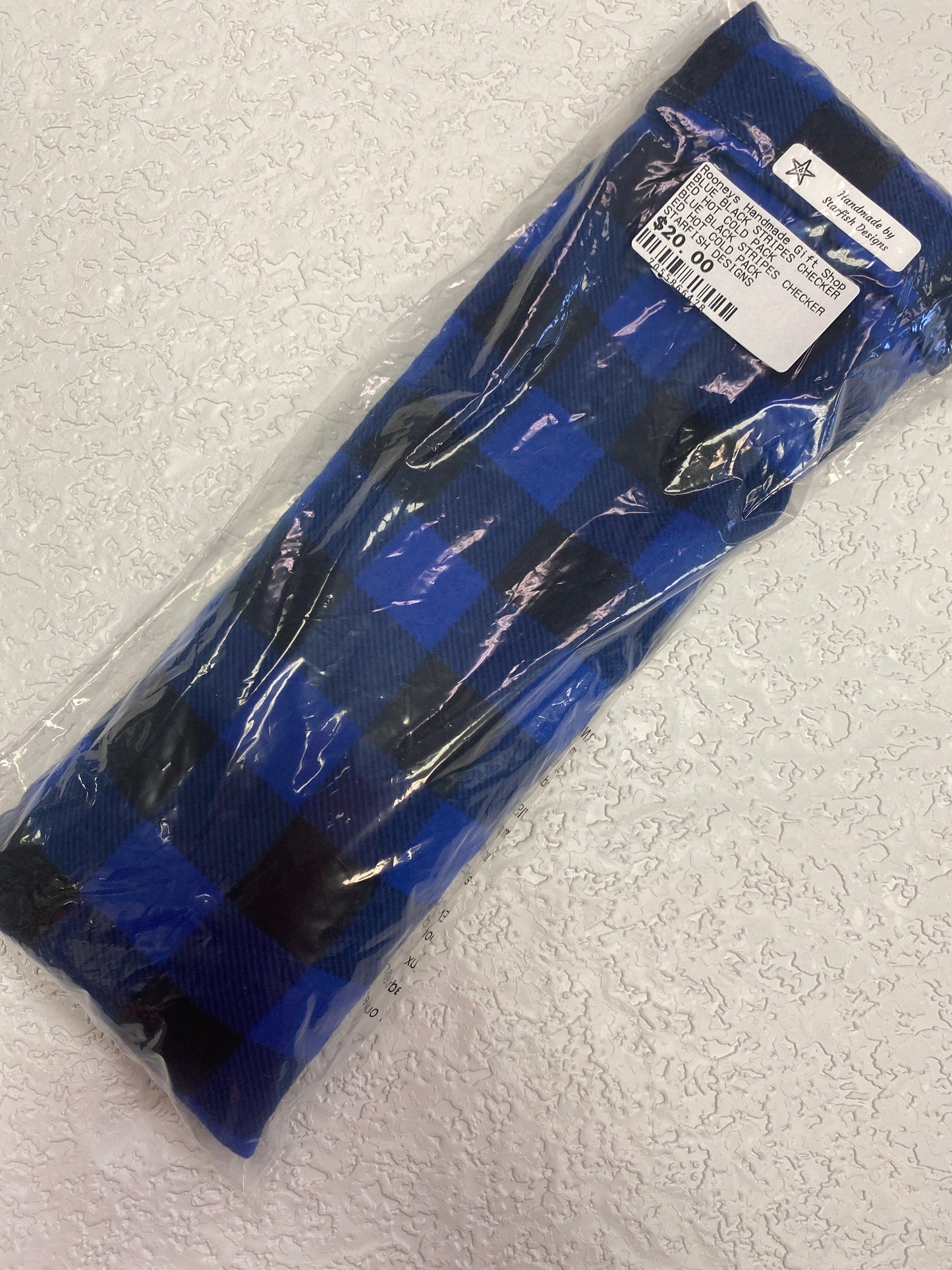 BLUE BLACK STRIPES CHECKERED HOT COLD PACK