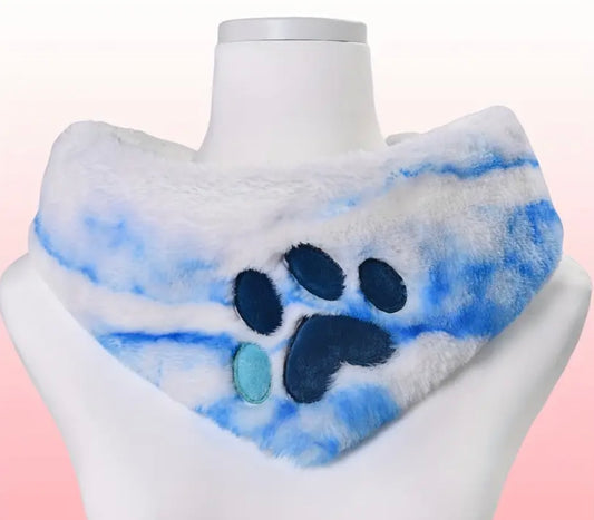 CUTE PAW SCARF BLUE