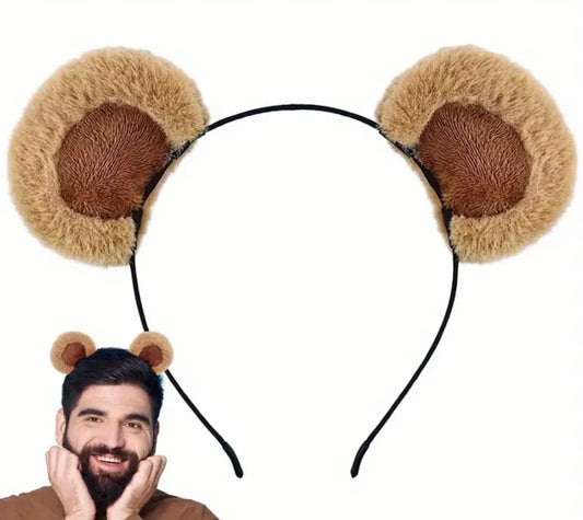 BLACK HEAD BAND WITH BROWN BEAR EARS