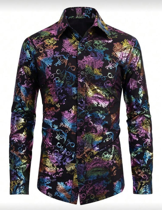 SHIRT MENS LONG SLEEVES PATTERNED