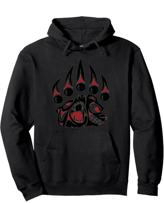 MENS BLACK BEAR CLAW HOODIE XL