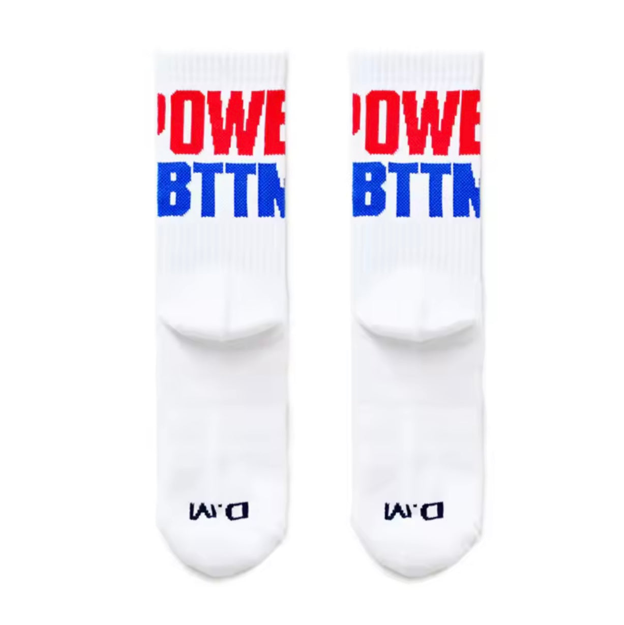MENS WHITE SPORT SOCKS POWER BOTTOM