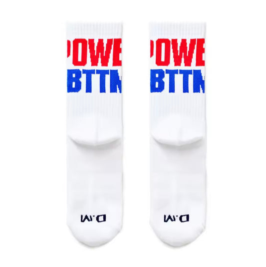 MENS WHITE SPORT SOCKS POWER BOTTOM