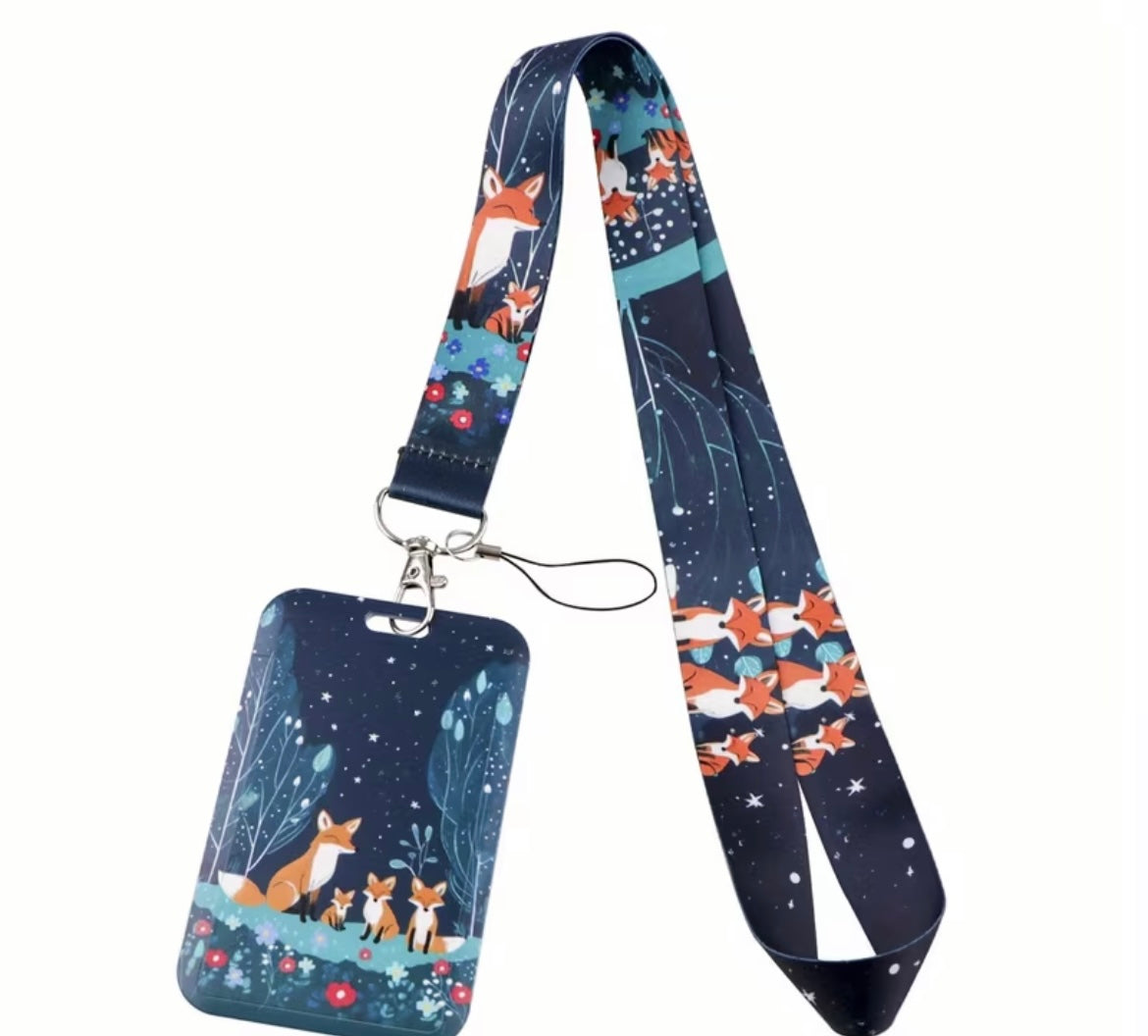 LANYARD WITH HOLDER NIGHT FOX
