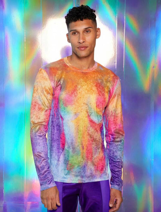 SHIRT TIE DYE PRINT CREW SUNSET