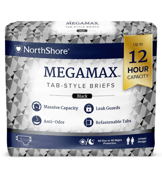 ABDL ADULT DIAPER NS MEGAMAX BLACK SINGLE