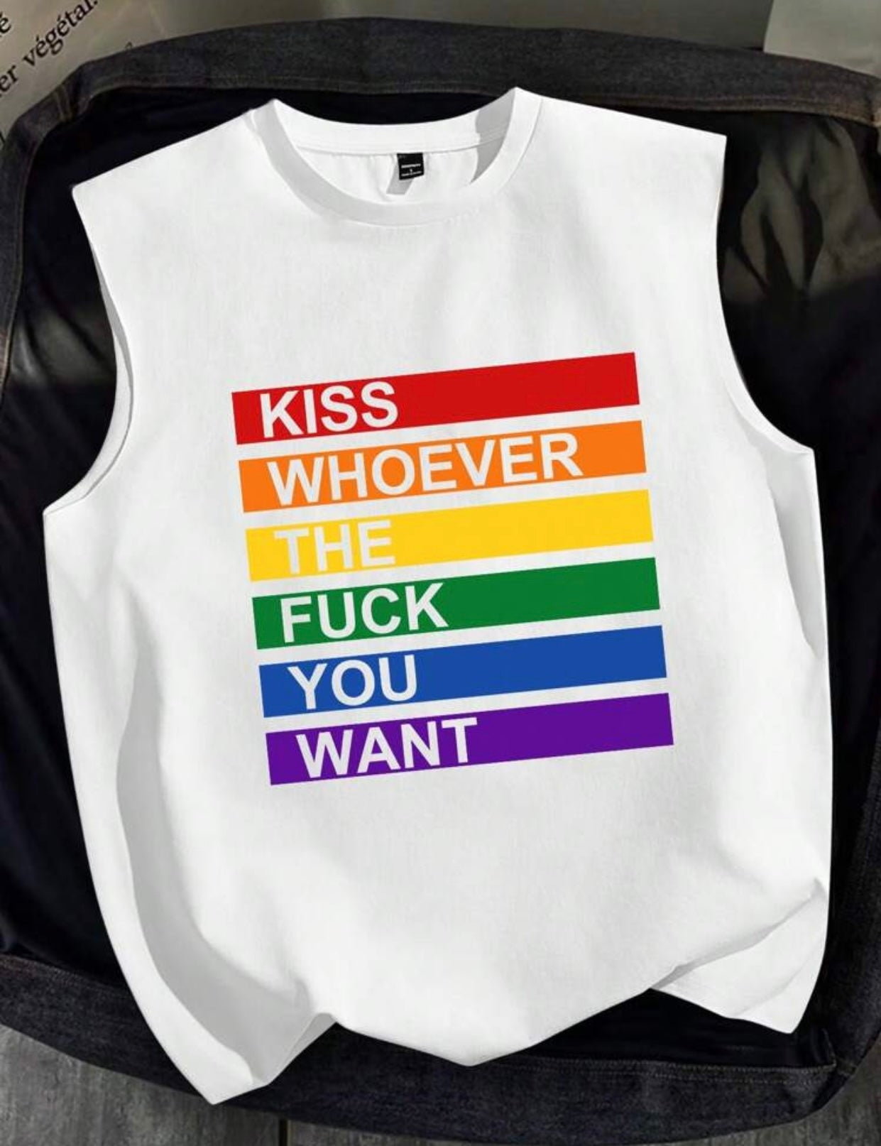 PRIDE WHITE TANK TOP 4XL