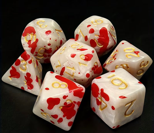 DICE DD WHITE RED SET