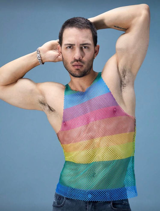 RAINBOW FISHNET SHIRT