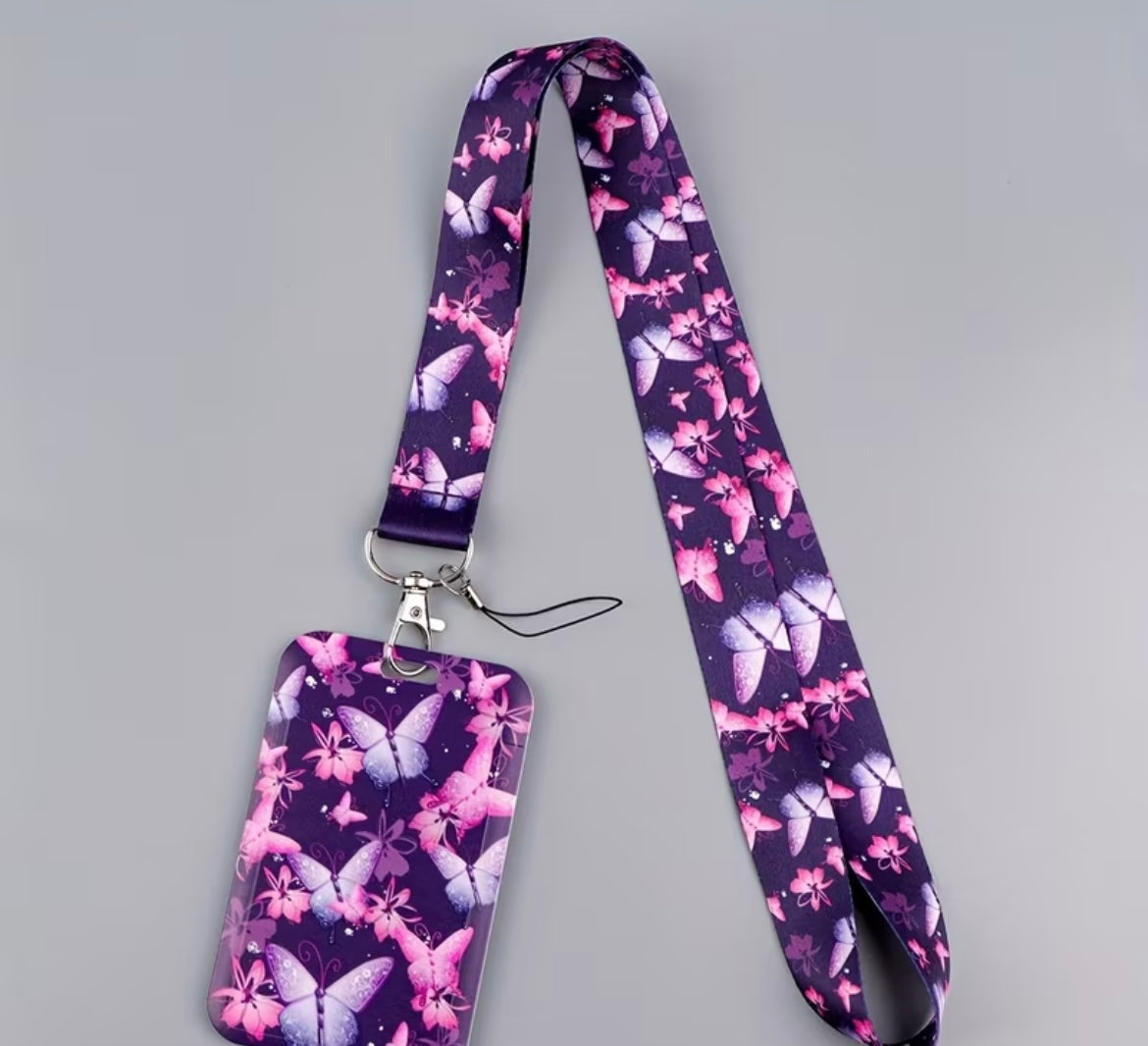 LANYARD WITH HOLDER PURPLE FLY