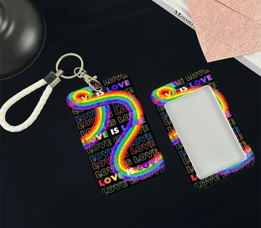 KEYCHAIN CARD HOLDER LOVE IS