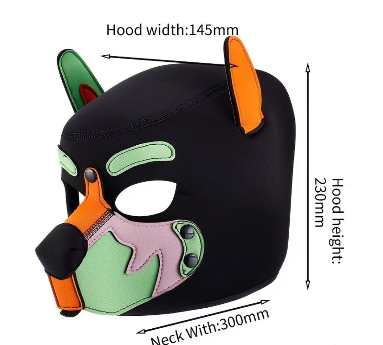GREEN GREY ORANGE PUP MASK