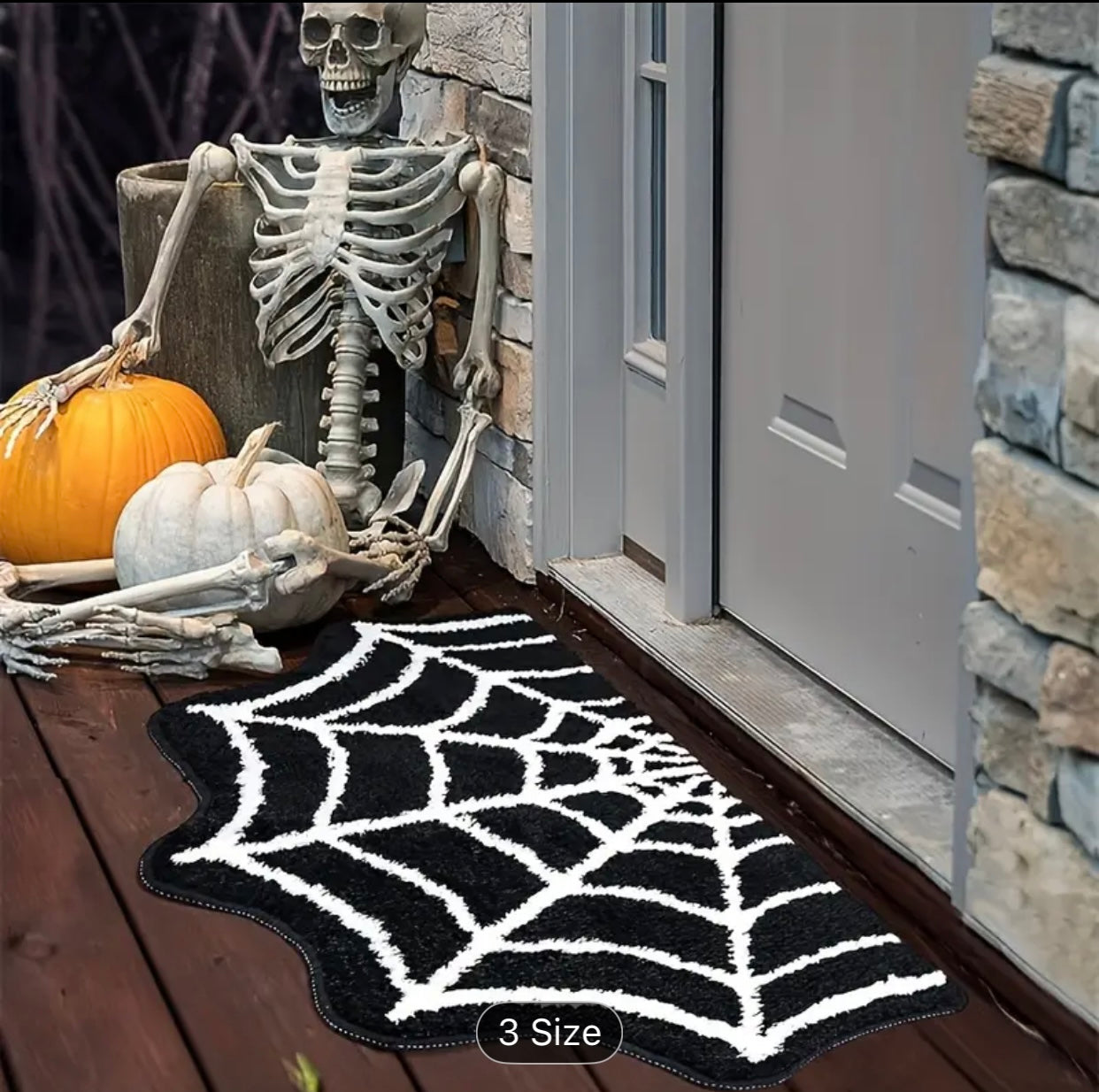 HALLOWEEN SPIDER WEB DOORMAT