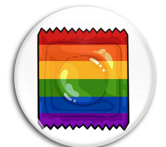 RAINBOW CONDOM BUTTON