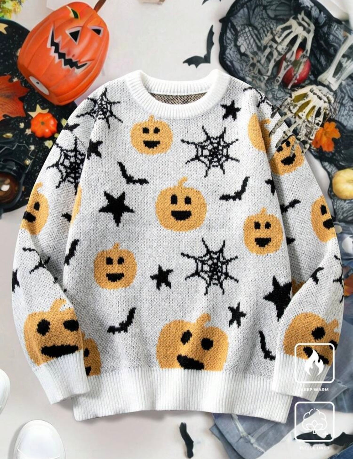 HALLOWEEN GREY SWEATER
