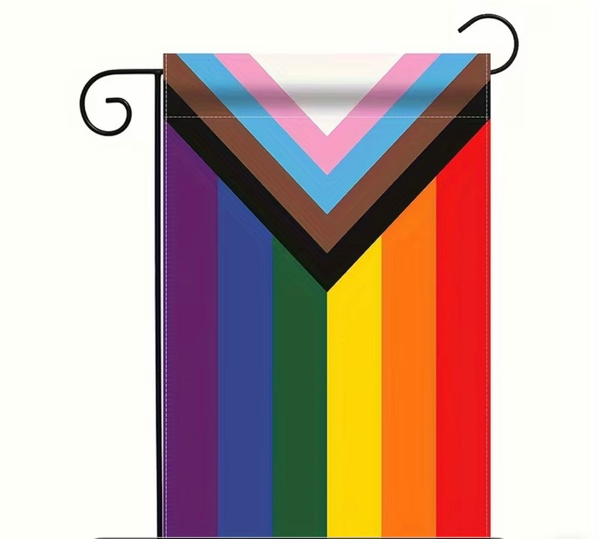 PROGRESS PRIDE GARDEN FLAG 12x18 in