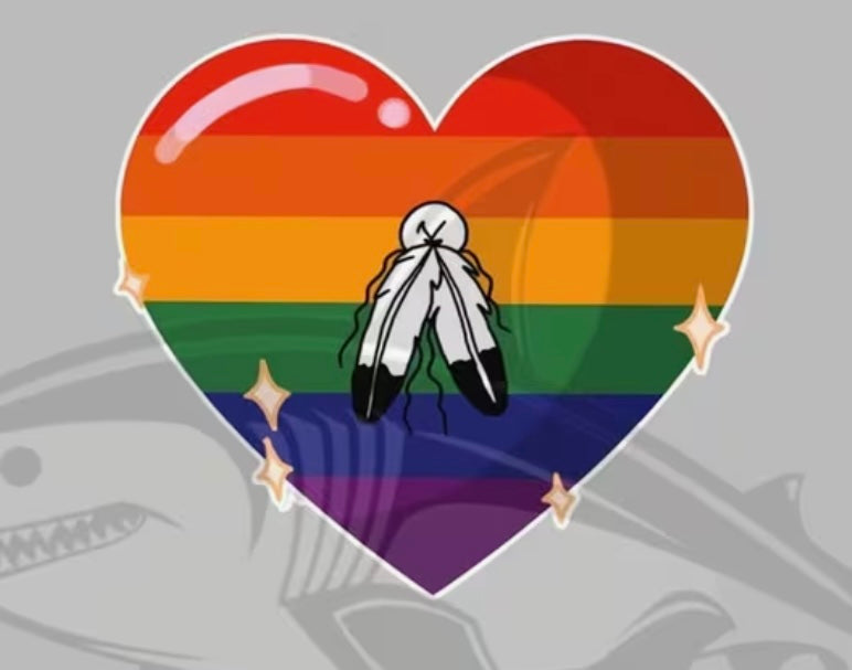 STICKER TWO SPIRIT PRIDE HEART