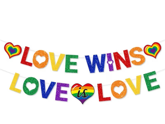 RAINBOW HEART BANNER