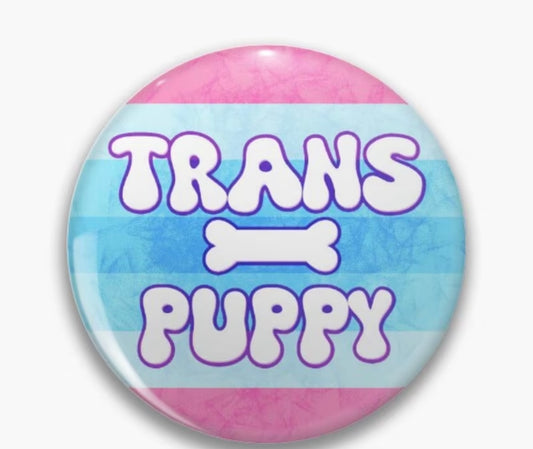 PRIDE BUTTON TRANS PUPPY