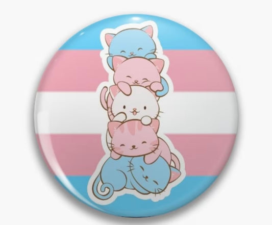 TRANS PRIDE CATS BUTTON